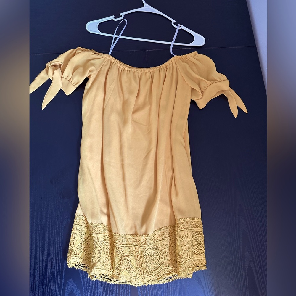 Lulus yellow off the shoulder dress